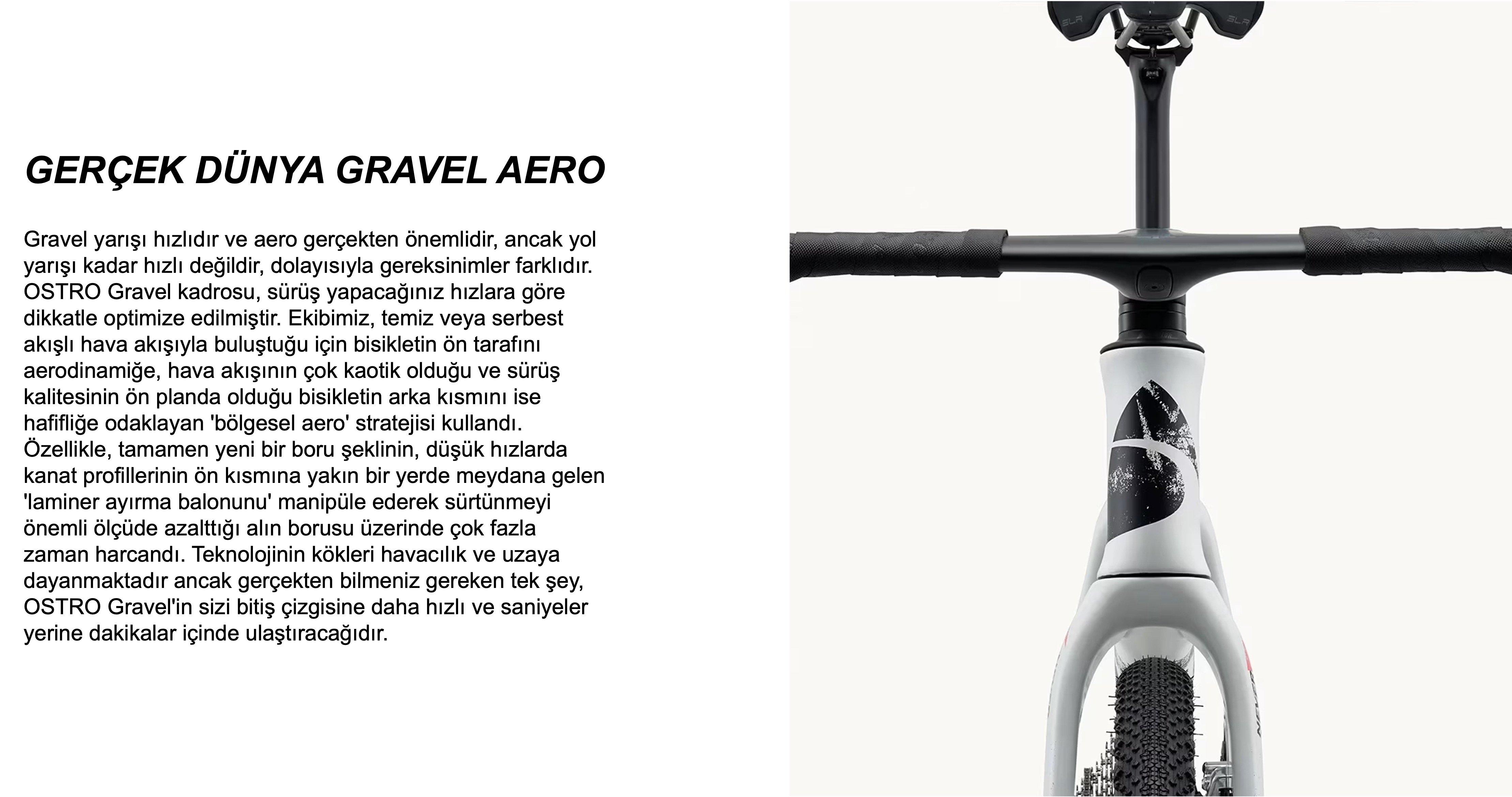 Factor Ostro Gravel Bisiklet Detayları gösteren fotoğraf.