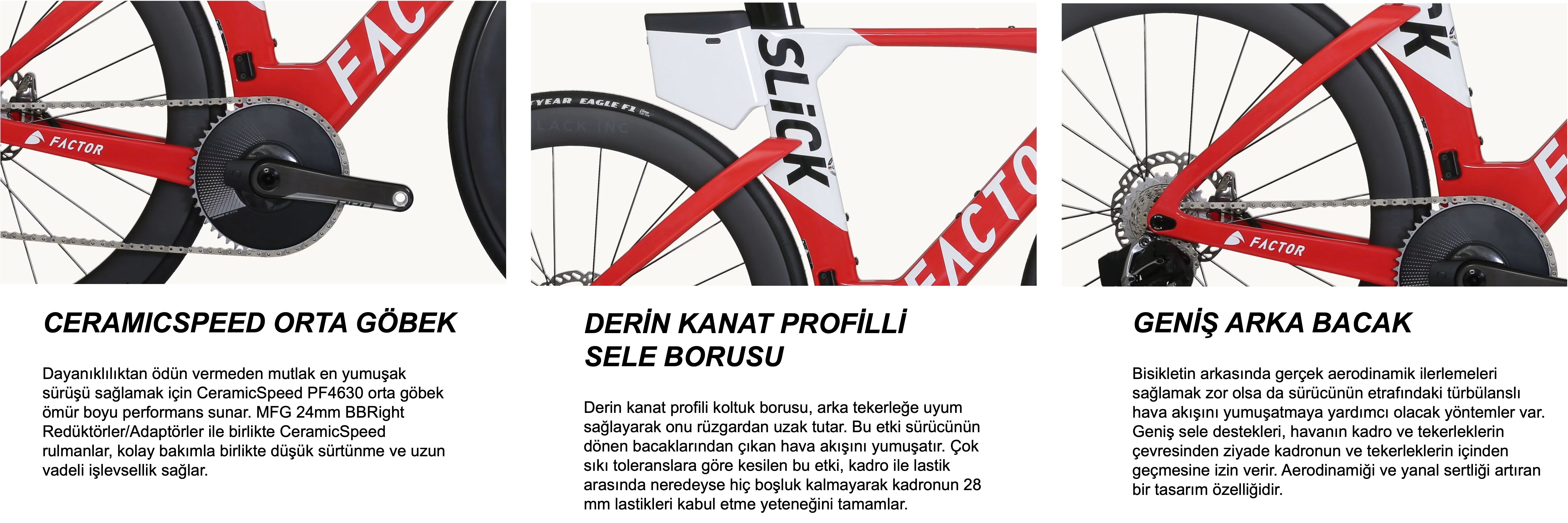 Factor SLICK Triatlon bisikleti detaylı bilgi.